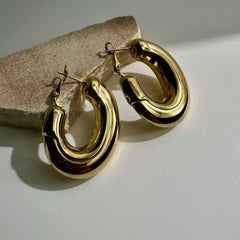 Edgy Gold Hoops Earrings