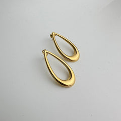 Glistening Oval Drop Earrings
