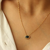Midnight Oval Necklace