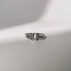 Tiffany T-Shaped Diamond Ring - Silver