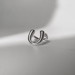 Open Crescent Silver Ring