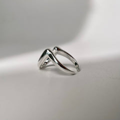 Open Crescent Silver Ring