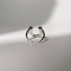 Open Crescent Silver Ring