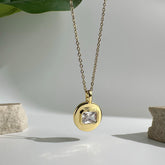 Square-Cut Gem Necklace