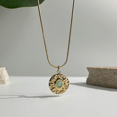 Green Stone Pendant Necklace