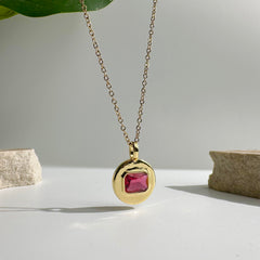 Square-Cut Gem Necklace