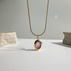 Oval Rose Charm Necklace