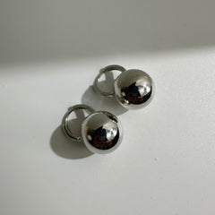 Silver Sphere Drops Earrings