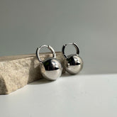 Silver Sphere Drops Earrings