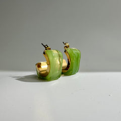 Jade Hoops Earrings