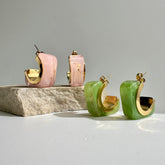 Jade Hoops Earrings
