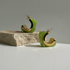 Jade Hoops Earrings