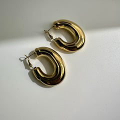 Edgy Gold Hoops Earrings