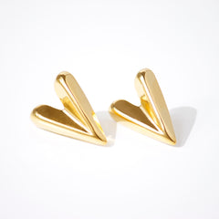 Sharp Heart Stud Earrings