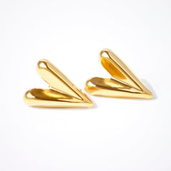 Sharp Heart Stud Earrings