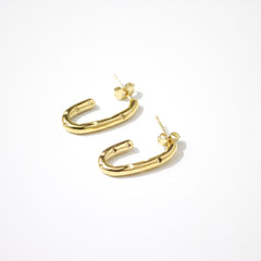 Half-Oval Deco Hoops Earrings