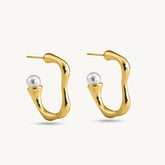 Irregular Wave C-shaped Stud Earrings