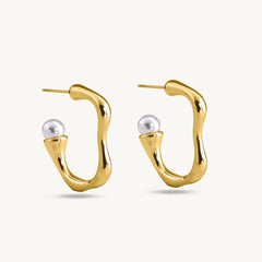 Irregular Wave C-shaped Stud Earrings