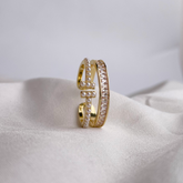 Pearl & Ice Ring - Gold