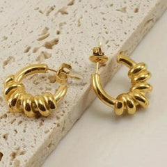 Contour C Hoops Earrings