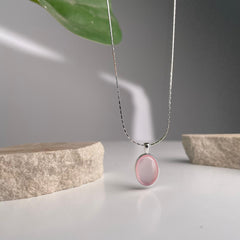 Soft Pink Stone Necklace