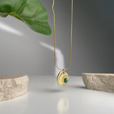 Emerald Sunburst Coin Necklace