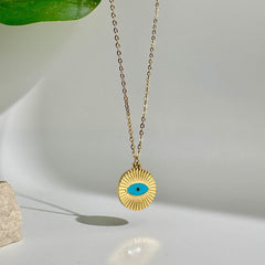 Classic Evil Eye Medallion Necklace