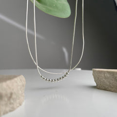 Twin Line Beaded Necklace