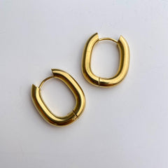 Elegance Oval Hoops Earrings