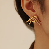 Knot Charm Studs Earrings