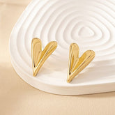 Sharp Heart Stud Earrings