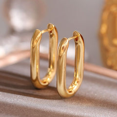 Elegance Oval Hoops Earrings
