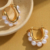 Luster Pearl Hoops Earrings