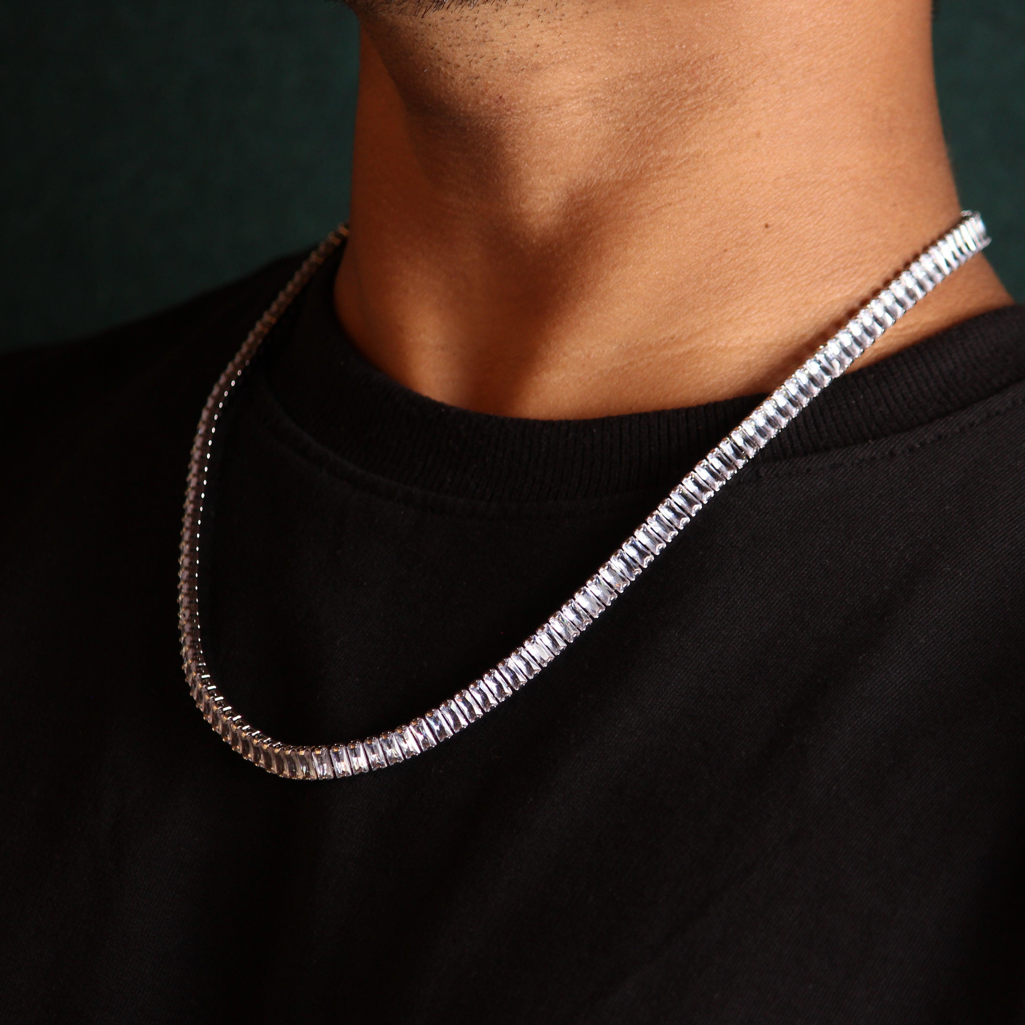 Baguette Tennis Chain Necklace【5mm】 5mm Baguette Tennis Chain – Cernucci US