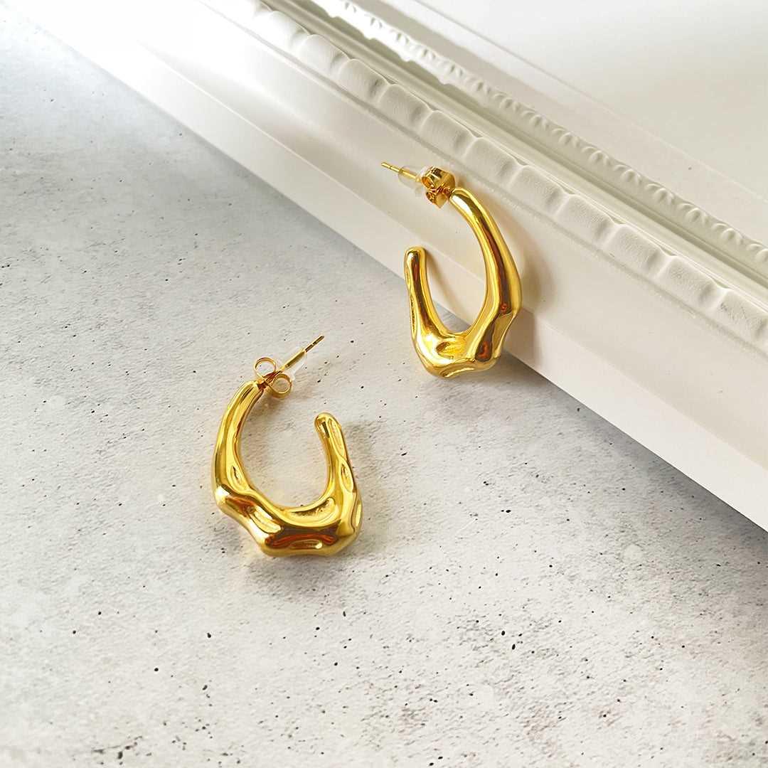 Geometric Hoop Earrings Local Pitara