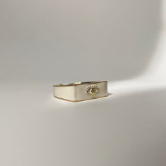Evil Eye Ring - White