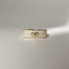 Evil Eye Ring - White