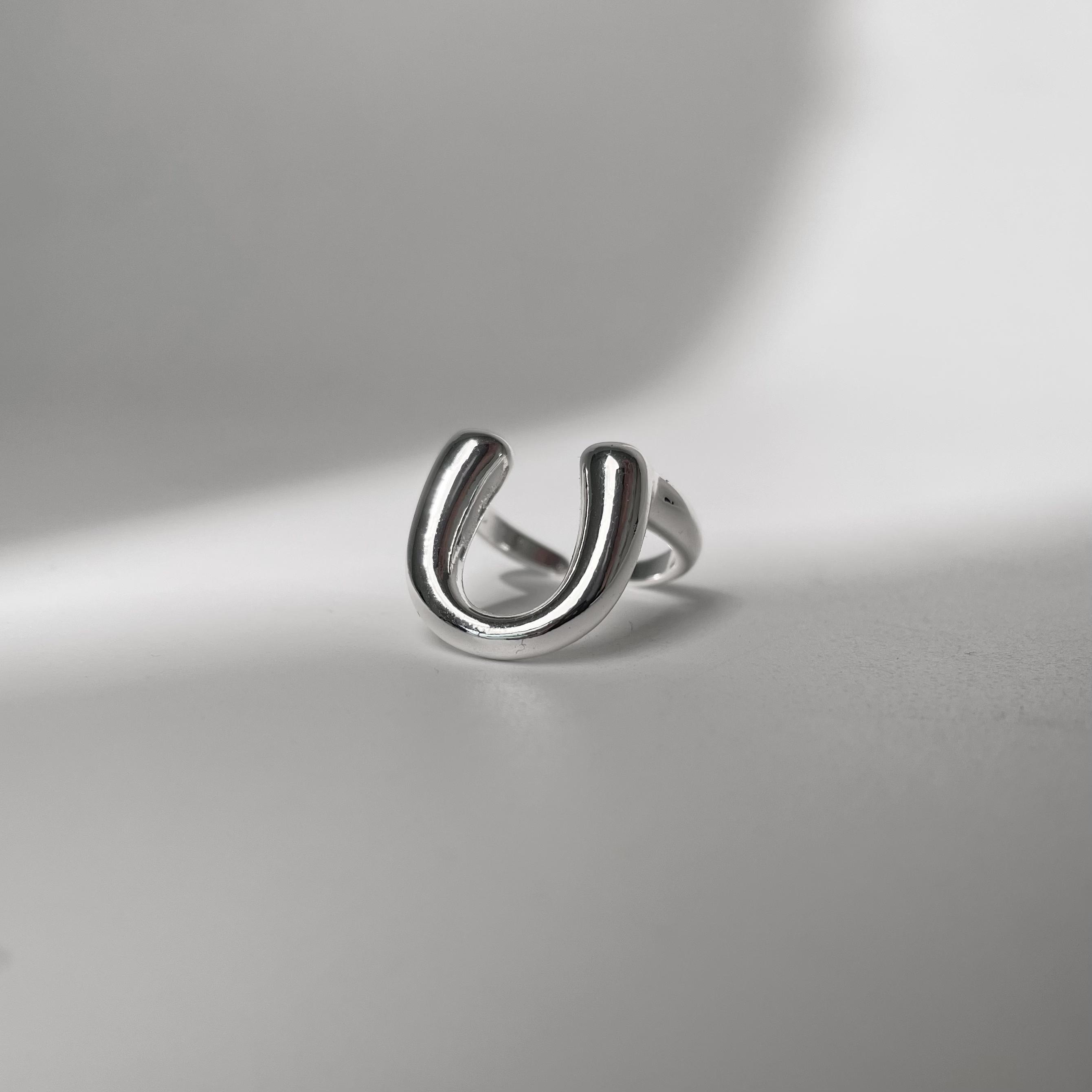 Open Crescent Silver Ring