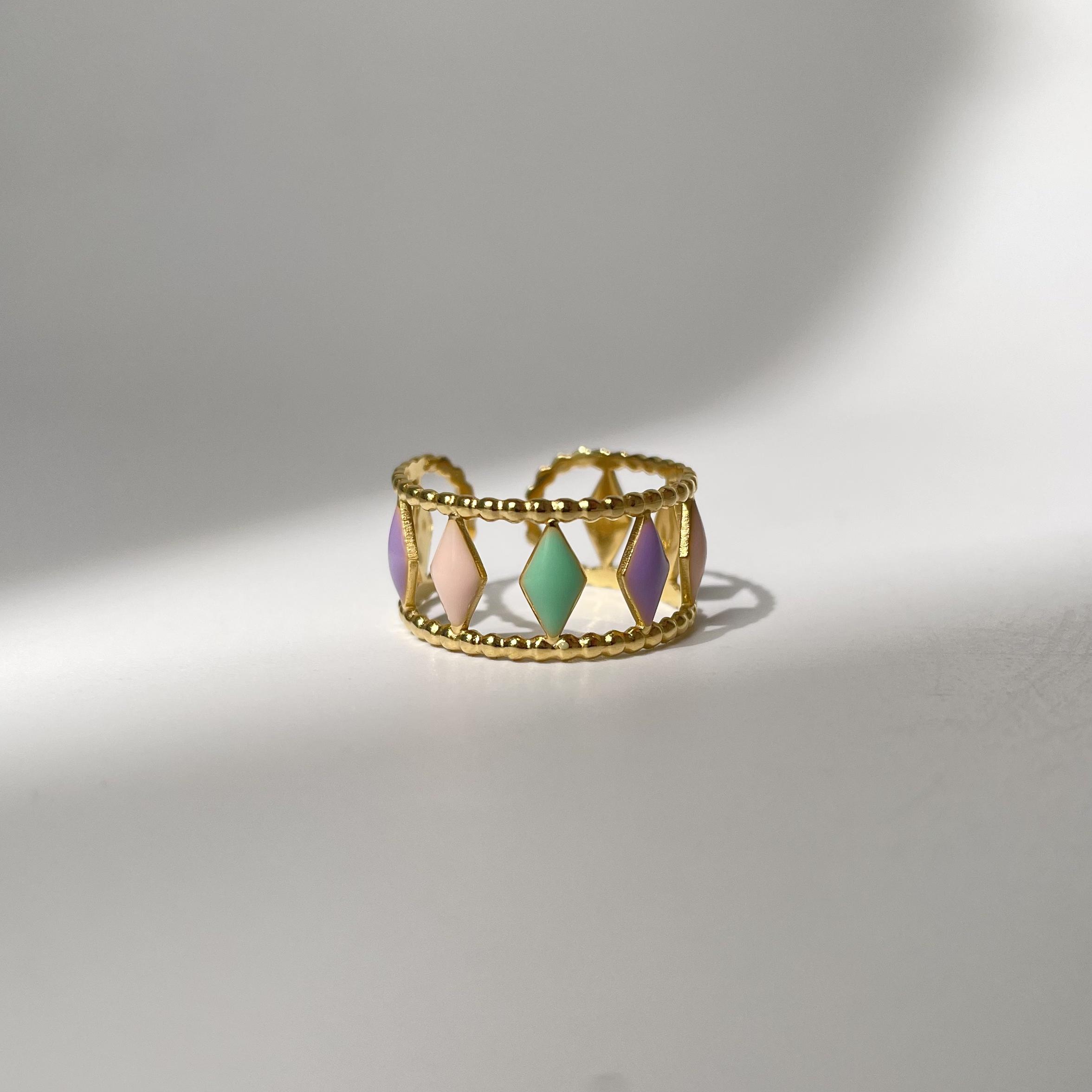 Spiked Colour Band Ring