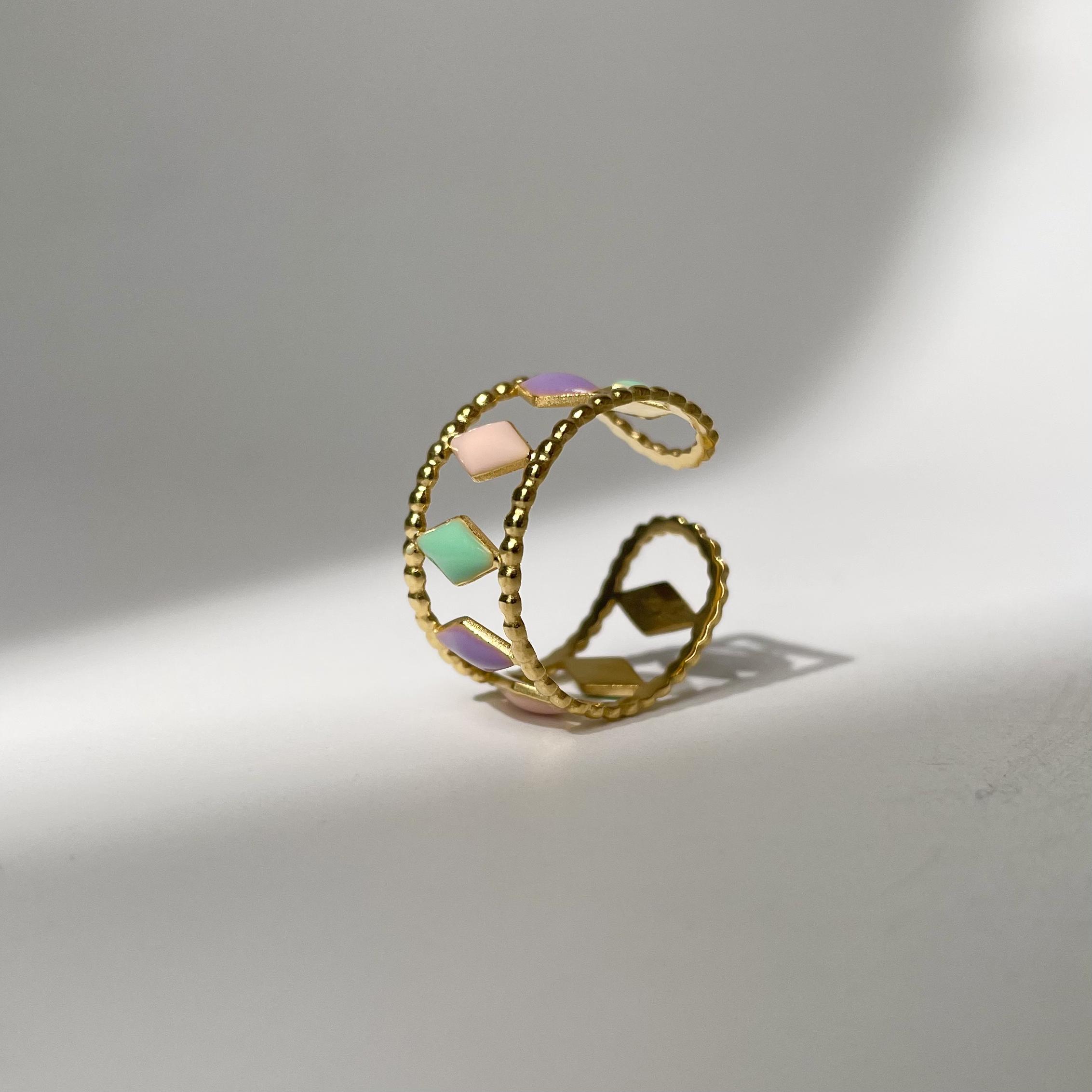 Spiked Colour Band Ring