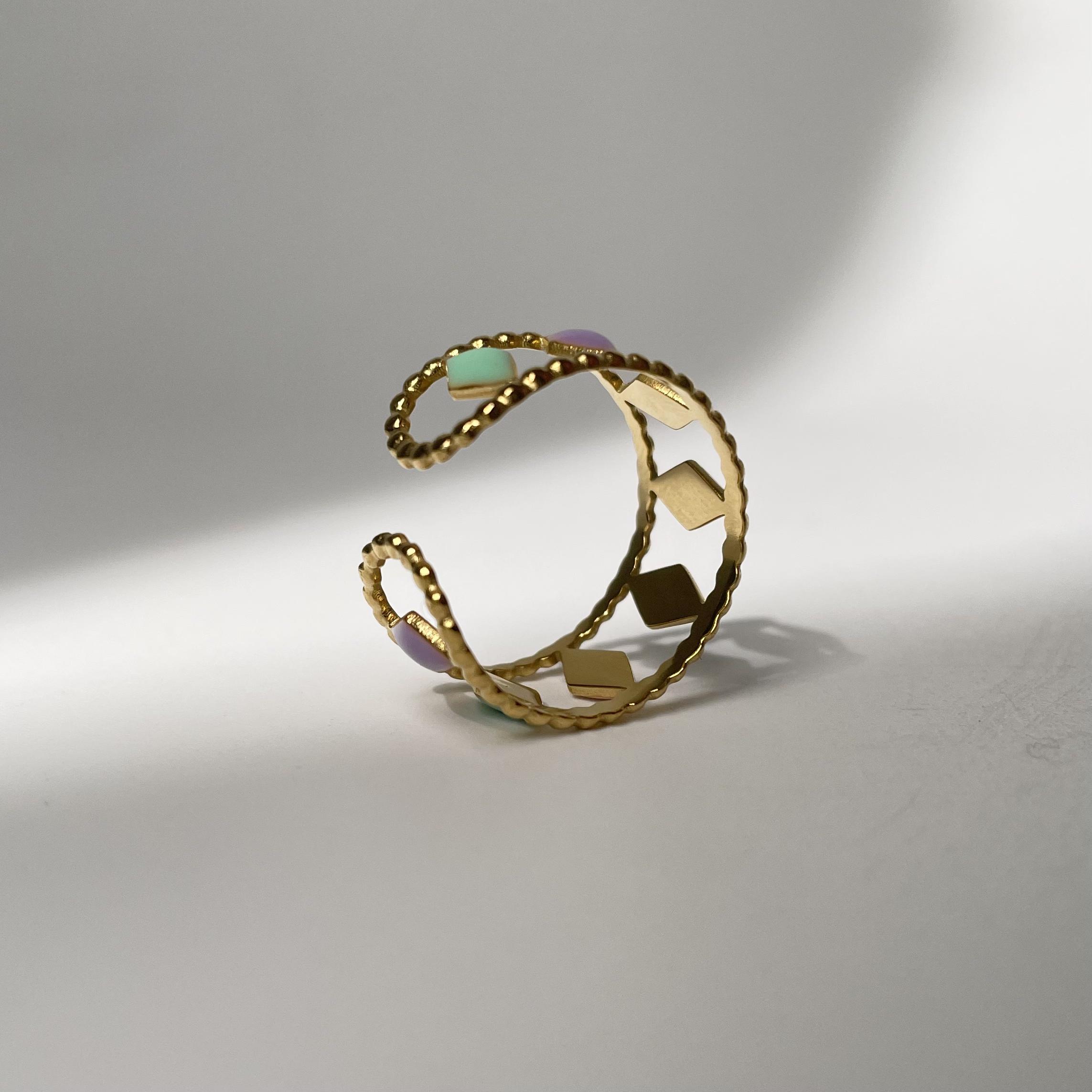 Spiked Colour Band Ring