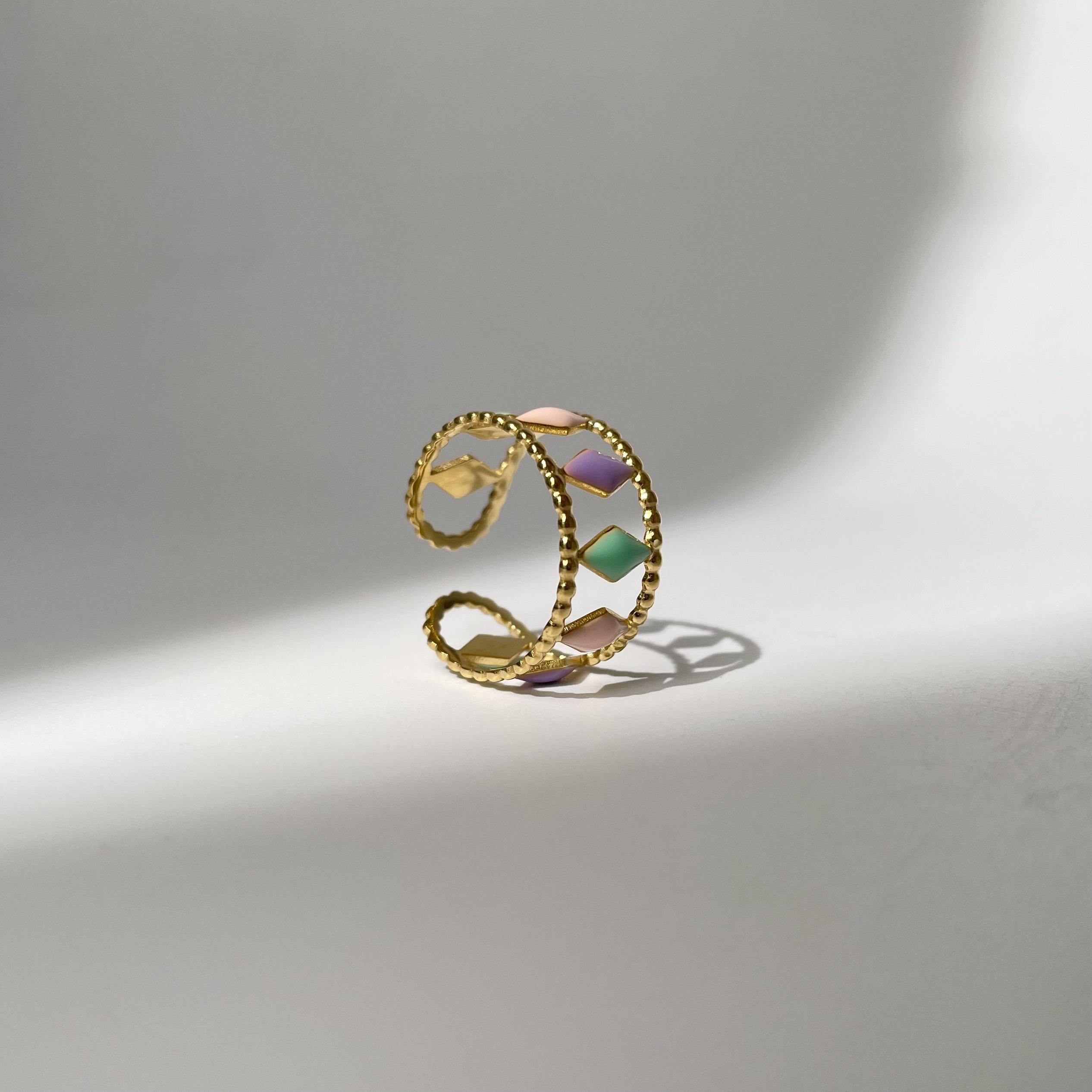 Spiked Colour Band Ring