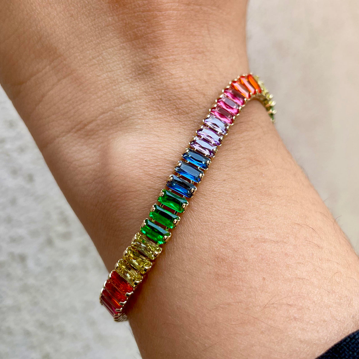 Rainbow Baguette Bracelet