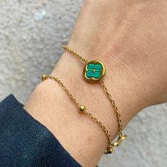 Starlit Clover Charm Bracelet