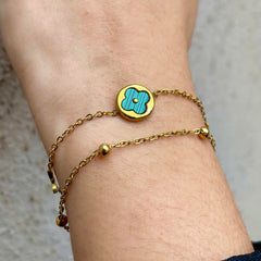 Starlit Clover Charm Bracelet