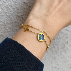 Starlit Clover Charm Bracelet