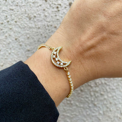 Crescent Moon Diamond Bracelet