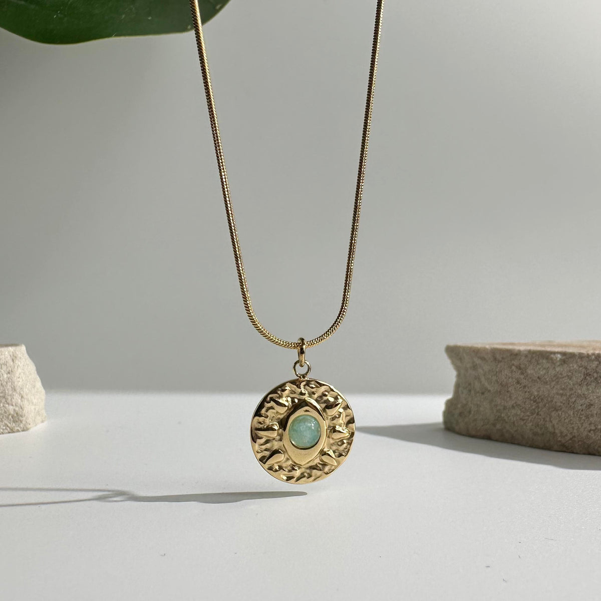 Green Stone Pendant Necklace