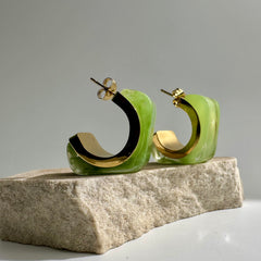 Jade Hoops Earrings
