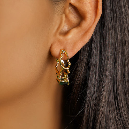 Twiggy Emerald Earrings